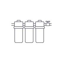ícone da linha do sistema de filtragem do filtro de água em branco vetor