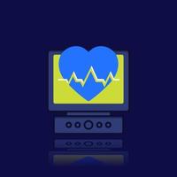 ícone de eletrocardiograma ecg para web vetor