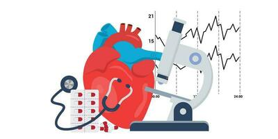 cardiovascular coração diagnóstico conceito vetor ilustração