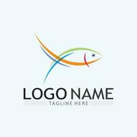 modelo de logotipo de design de ícone abstrato de peixe, símbolo de vetor criativo do clube de pesca ou loja online.