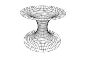 buraco de minhoca geométrico rede estrutura de arame túnel plano estilo Projeto vetor ilustração.
