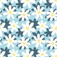 camomila desatado vetor padronizar em uma azul background.floral botânico abstrato ornamento.