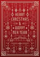 poster de feliz natal e feliz ano novo vetor