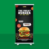 fast food grátis roll up banner design ideia para restaurante vetor