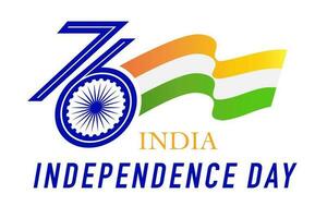 indiano independência dia cartão com nacional bandeira vetor