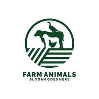 Fazenda animais logotipo Projeto vetor. gado logotipo vetor