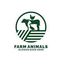 Fazenda animais logotipo Projeto vetor. gado logotipo vetor