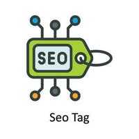 seo tag vetor preencher esboço ícone Projeto ilustração. digital marketing símbolo em branco fundo eps 10 Arquivo