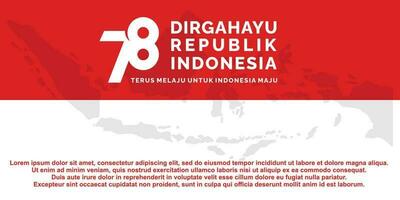 17 agosto. Indonésia feliz independência dia bandeira, cumprimento cartão, fundo vetor. dirgahayu republik Indonésia vetor
