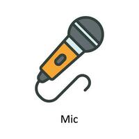 microfone vetor preencher esboço ícone Projeto ilustração. rede e comunicação símbolo em branco fundo eps 10 Arquivo