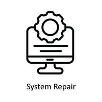 sistema reparar vetor esboço ícone Projeto ilustração. cyber segurança símbolo em branco fundo eps 10 Arquivo