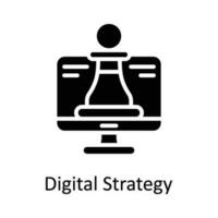 digital estratégia vetor sólido ícone Projeto ilustração. digital marketing símbolo em branco fundo eps 10 Arquivo