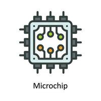 microchip vetor preencher esboço ícone Projeto ilustração. rede e comunicação símbolo em branco fundo eps 10 Arquivo