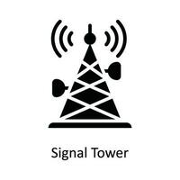 sinal torre vetor sólido ícone Projeto ilustração. rede e comunicação símbolo em branco fundo eps 10 Arquivo