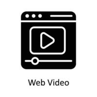 rede vídeo vetor sólido ícone Projeto ilustração. digital marketing símbolo em branco fundo eps 10 Arquivo