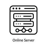 conectados servidor vetor esboço ícone Projeto ilustração. rede e comunicação símbolo em branco fundo eps 10 Arquivo
