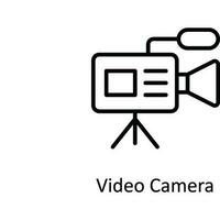 vídeo Câmera vetor esboço ícone Projeto ilustração. do utilizador interface símbolo em branco fundo eps 10 Arquivo