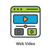 rede vídeo vetor preencher esboço ícone Projeto ilustração. multimídia símbolo em branco fundo eps 10 Arquivo