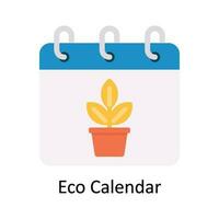 eco calendário vetor plano ícone Projeto ilustração. natureza e ecologia símbolo em branco fundo eps 10 Arquivo