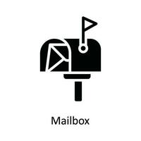 caixa de correio vetor sólido ícone Projeto ilustração. rede e comunicação símbolo em branco fundo eps 10 Arquivo