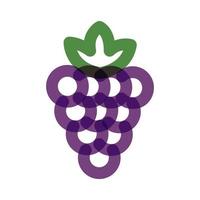 ícone de estilo de linha de multiplicação de uvas frescas vetor