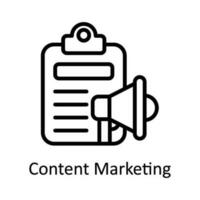 conteúdo marketing vetor esboço ícone Projeto ilustração. digital marketing símbolo em branco fundo eps 10 Arquivo