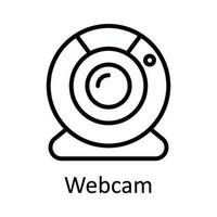 Webcam vetor esboço ícone Projeto ilustração. multimídia símbolo em branco fundo eps 10 Arquivo