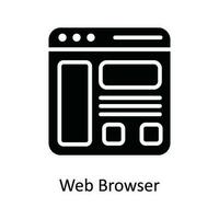 rede navegador vetor sólido ícone Projeto ilustração. rede e comunicação símbolo em branco fundo eps 10 Arquivo
