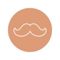 bigode vintage tendência hipster bloco e linha vetor