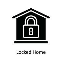 trancado casa vetor sólido ícone Projeto ilustração. cyber segurança símbolo em branco fundo eps 10 Arquivo