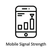 Móvel sinal força vetor esboço ícone Projeto ilustração. rede e comunicação símbolo em branco fundo eps 10 Arquivo