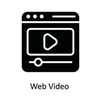 rede vídeo vetor sólido ícone Projeto ilustração. multimídia símbolo em branco fundo eps 10 Arquivo
