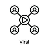 viral vetor esboço ícone Projeto ilustração. conectados transmissão símbolo em branco fundo eps 10 Arquivo