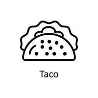 taco vetor esboço ícone Projeto ilustração. Comida e bebidas símbolo em branco fundo eps 10 Arquivo