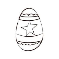 ovo de páscoa pintado com estrela vetor