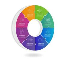 círculo quebra-cabeças diagrama com o negócio passos vetor