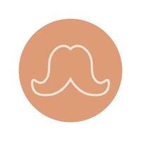 bigode vintage tendência hipster bloco e linha vetor