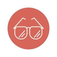 ícone moderno de bloco e linha de óculos hipster vetor