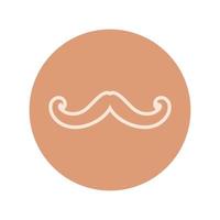 bigode vintage tendência hipster bloco e linha vetor