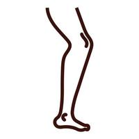 ícone de estilo de linha de parte do corpo humano da perna vetor