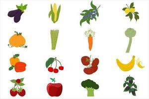 uma conjunto do diferente frutas e legumes vetor