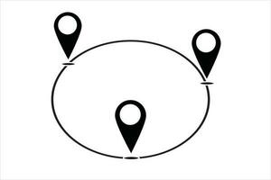 localização, alfinete, ponteiro ícone mapa GPS ponteiro marca vetor
