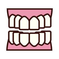 dentes, parte do corpo, estilo plano vetor
