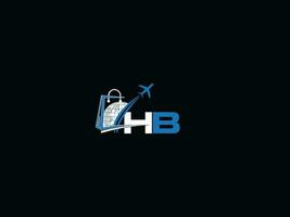 minimalista hb viajando carta logotipo, monograma ar viagem hb logotipo ícone vetor