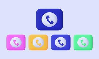 ilustração telefone colorida 3d vetor ícone símbolos isolado em fundo