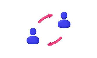 3d ícone dois pessoas comunicação vetor símbolos isolado em fundo
