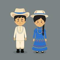 casal personagem vestindo Honduras tradicional vestir vetor