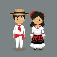 casal personagem vestindo Colômbia nacional vestir vetor