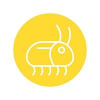 ícone de estilo de linha de inseto de barata vetor