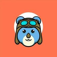 coala piloto mascote logotipo vetor